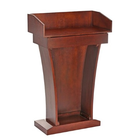 Adiroffice Wood Stand-Up Podium Lectern with Drawer, Cherry Wood Grain ADI661-012-CH